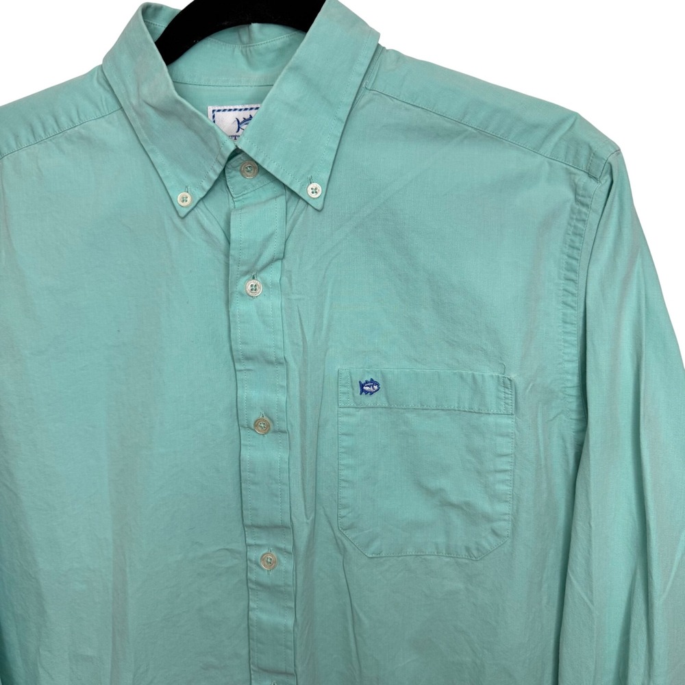 Southern Tide Mens‎ Classic Fit Long Sleeve Button Down Shirt Seafoam Green M